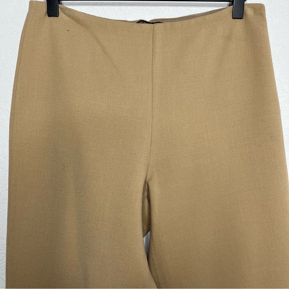 Theory Women Pants 4 Virgin Wool Tan Saxton Trousers Palomino Office Flare - Picture 5 of 11
